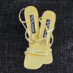 Nina Gold Braided Sandals
